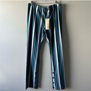 Marni Blue and White Striped Hampden Pants sz 46 $1,000 NWT